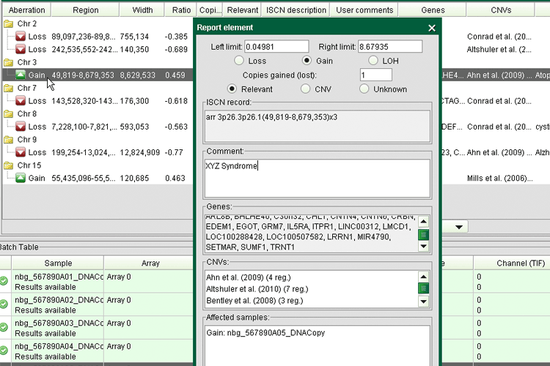 Interacting with report table